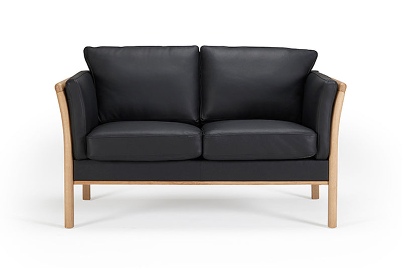 Oscar 2 Seater Sofa - Black Leather