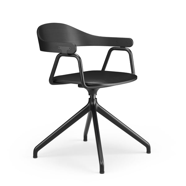 Otto Task Chair - 4 Legs - Black & Leather