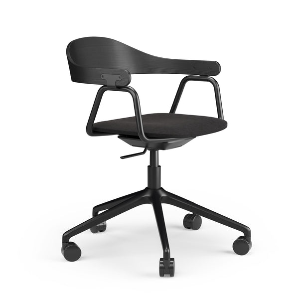 Otto Task Chair - 5 Legs w. Wheels - Black & Fabric
