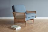 Retro Cane Webbing Armchair - Grey