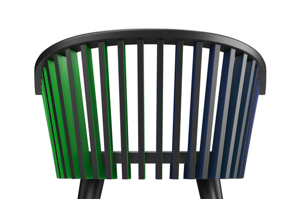 Tornasol Rounded Chair - Black, Green & Blue