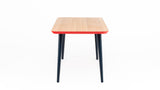 WW Oak, Red & Blue Dining Table - Custom Sizes - Hayche - Clerkenwell London