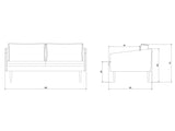 Slide 2.5 Seater Sofa - Blue