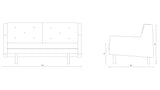 Button 2 Seater Sofa - Green