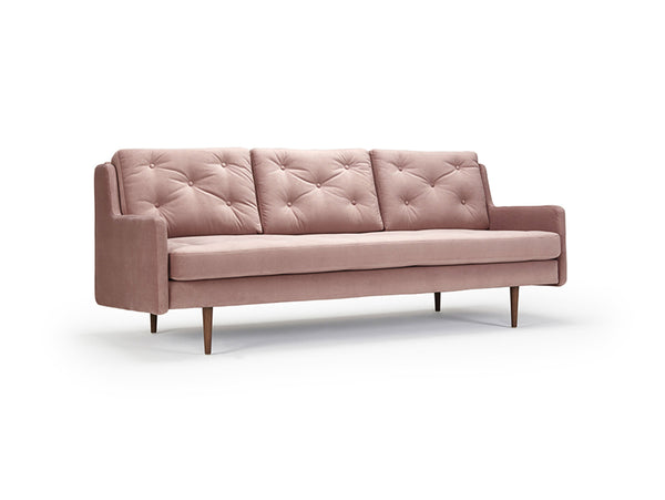 Button 3 Seater Sofa - Pink