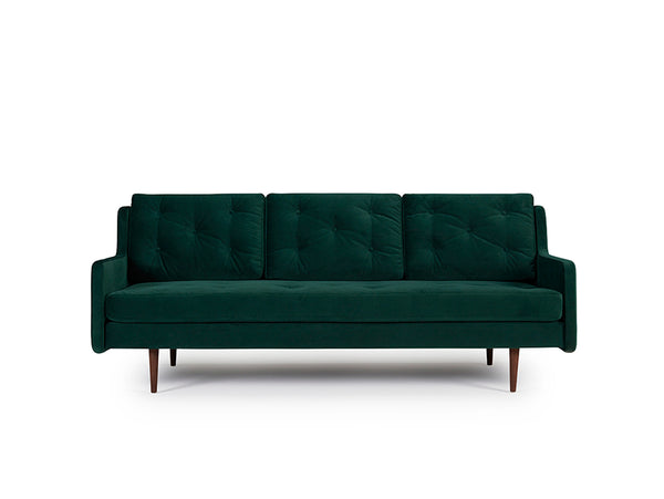 Button 3 Seater Sofa - Green