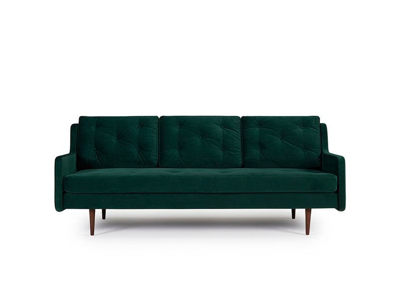Button 3 Seater Sofa - Green