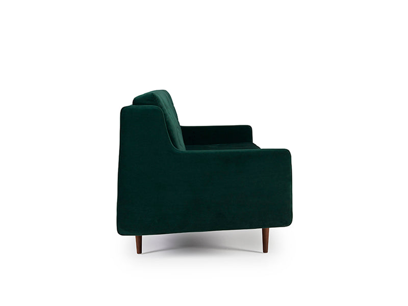 Button 3 Seater Sofa - Green