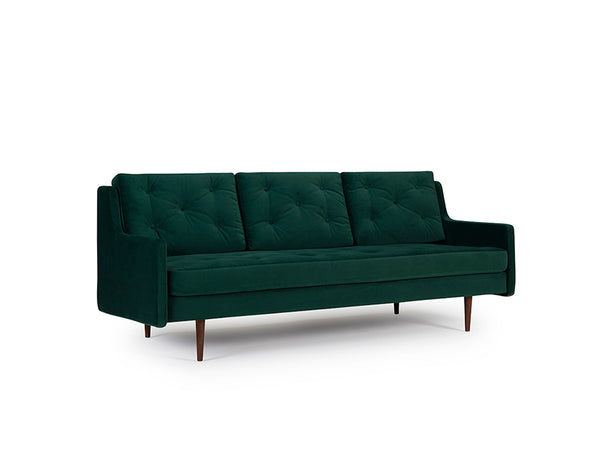 Button 3 Seater Sofa - Green