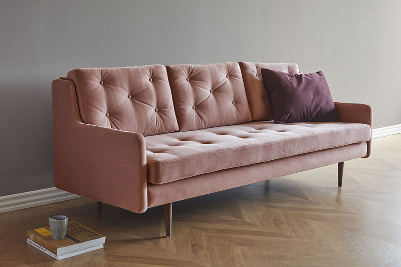 Button 3 Seater Sofa - Pink
