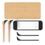 SLS Desk - Wooden Legs - Black