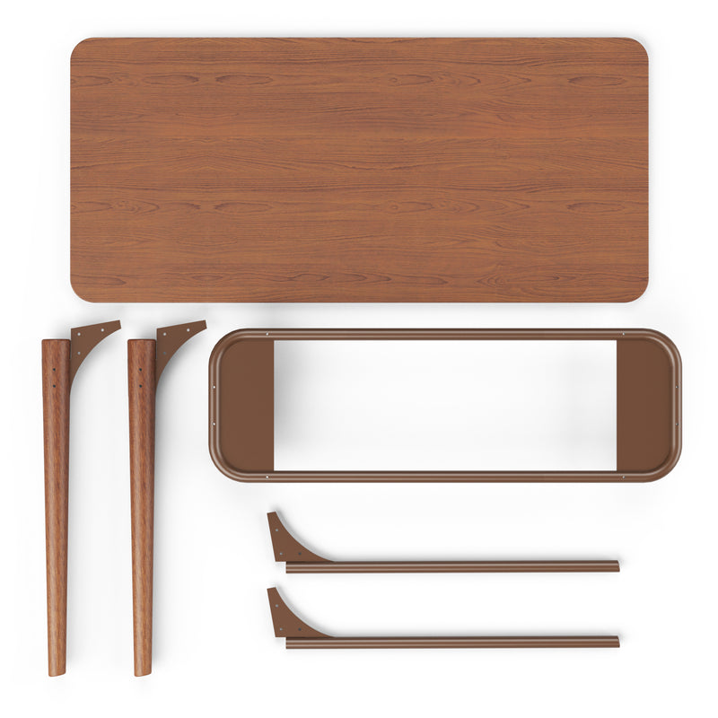 SLS Desk - Metal Legs - Brown