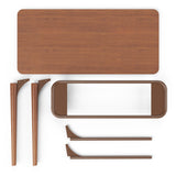 SLS Desk - Wooden Legs - Brown