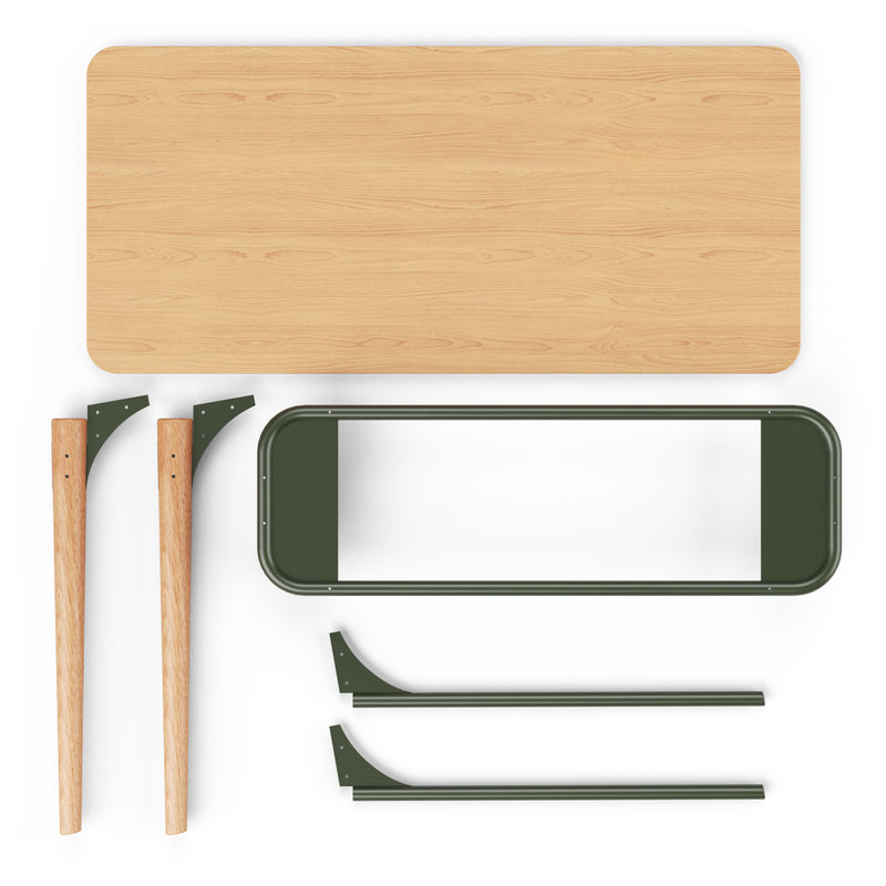 SLS Desk - Wooden Legs - Green