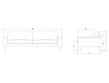 Float 3 Seater Sofa - Brown
