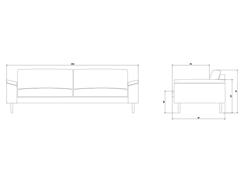 Float 3 Seater Sofa - Brown