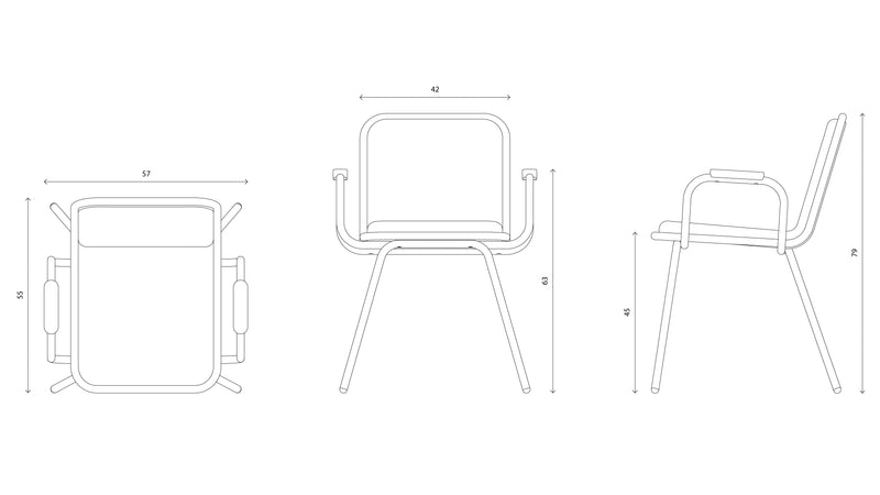 Dulwich Chair - Armrests - Brown