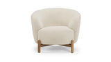 Glover Armchair - Wooden Base - Crema