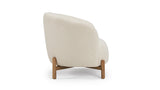 Glover Armchair - Wooden Base - Crema