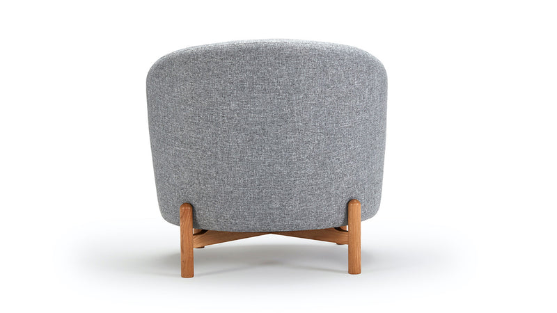 Glover Armchair - Wooden Base - Grey