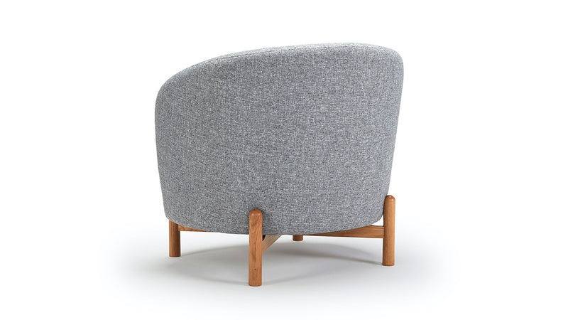 Glover Armchair - Wooden Base - Grey