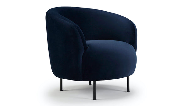 Glover Armchair - Metal legs - Blue