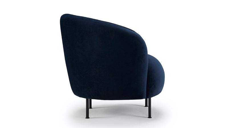 Glover Armchair - Metal legs - Blue