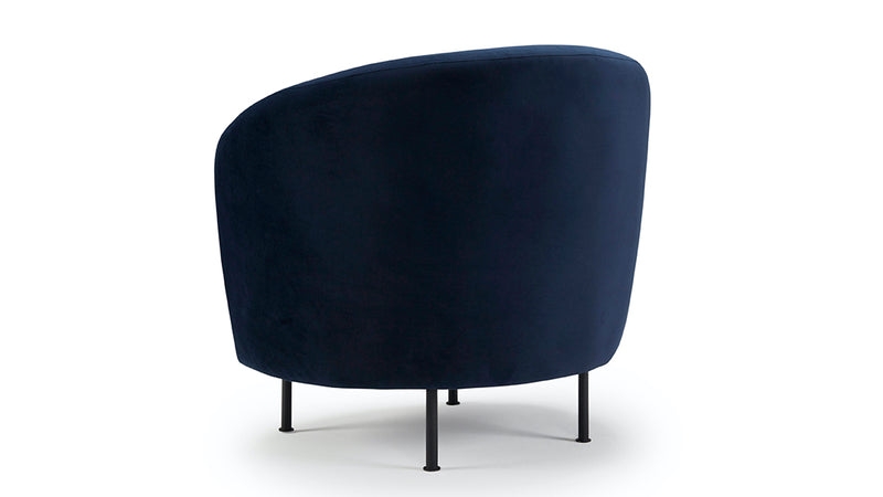 Glover Armchair - Metal legs - Blue