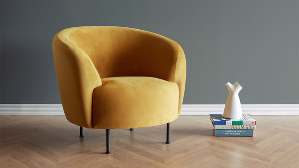 Glover Armchair - Metal legs - Yellow