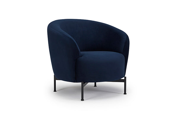 Glover Armchair - Metal XBase - Blue