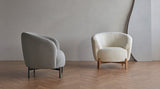 Glover Armchair - Wooden Base - Crema