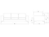 Italo 3 Seater Sofa - Grey