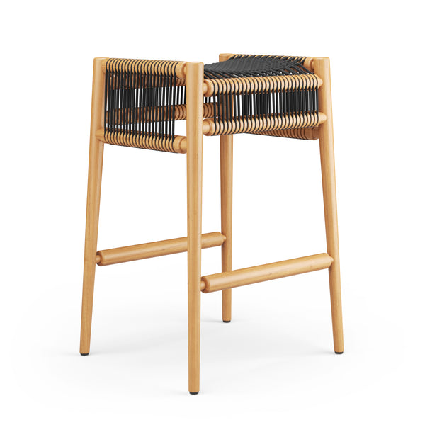 Loom Bar Stool - Oak & Black