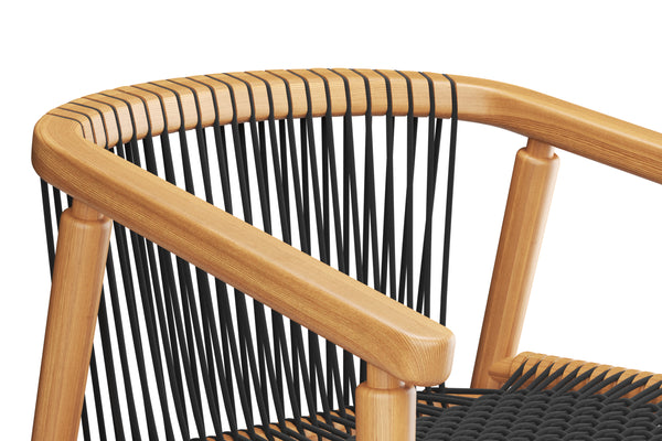 Loom Rounded Chair -  Oak & Black