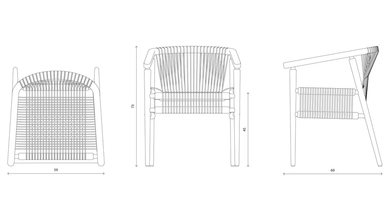 Loom Rounded Chair -  Oak & Black