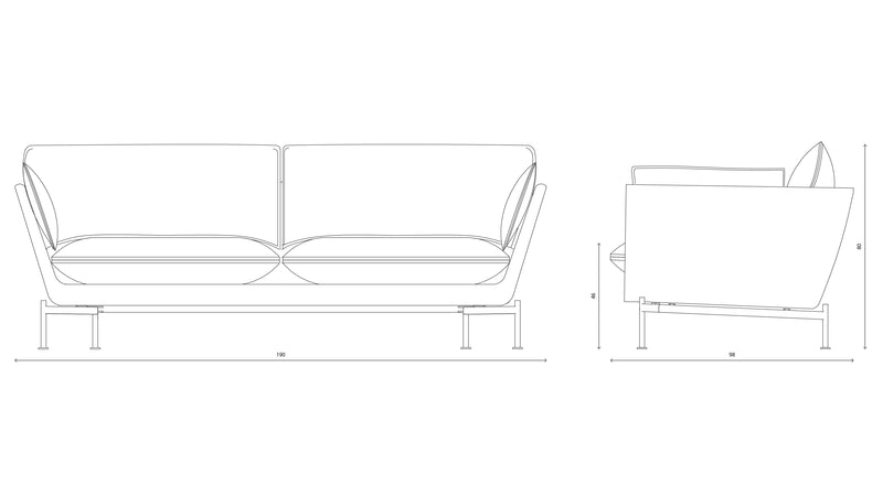 Nave Lux 2 Seater Sofa - Green