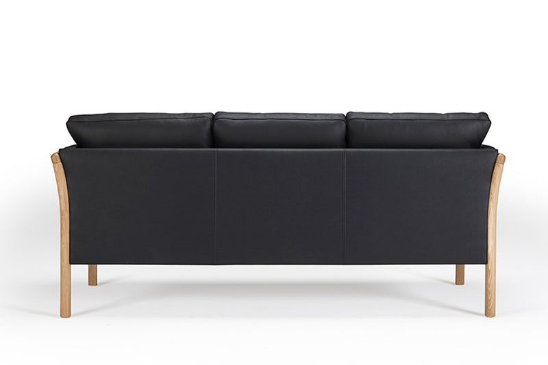Oscar 3 Seater Sofa - Black Leather