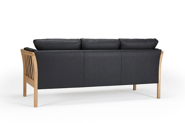 Oscar 3 Seater Sofa - Black Leather