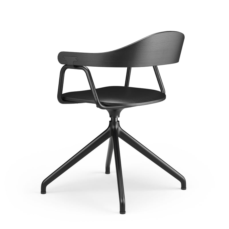 Otto Task Chair - 4 Legs - Black & Leather