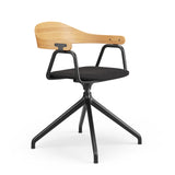 Otto Task Chair - 4 Legs - Oak & Fabric