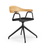 Otto Task Chair - 4 Legs - Oak & Leather