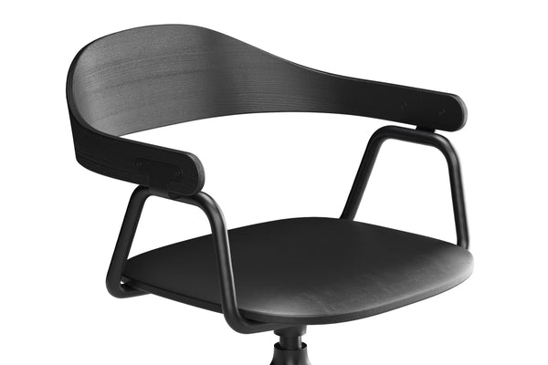 Otto Task Chair - 4 Legs - Black & Leather