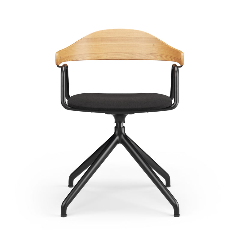 Otto Task Chair - 4 Legs - Oak & Fabric