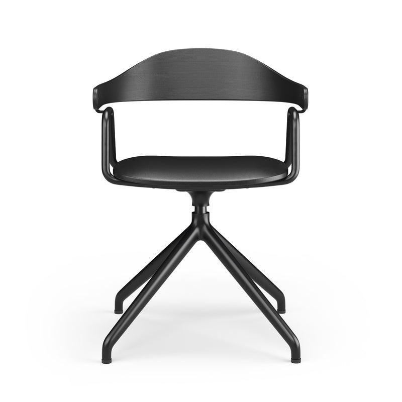 Otto Task Chair - 4 Legs - Black & Leather