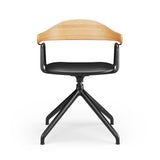 Otto Task Chair - 4 Legs - Oak & Leather