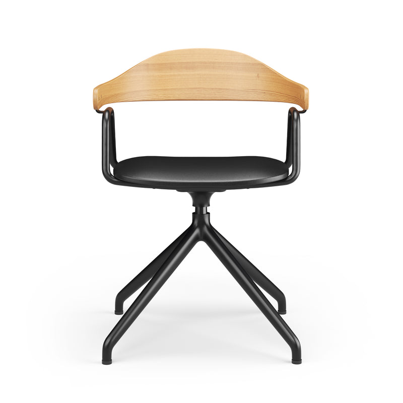 Otto Task Chair - 4 Legs - Oak & Leather