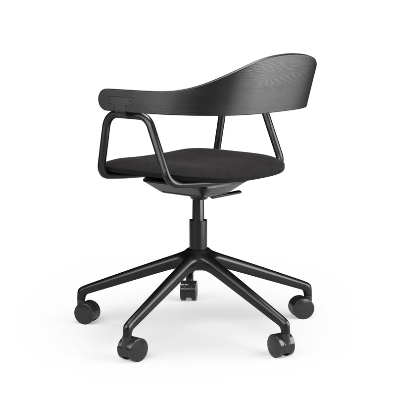 Otto Task Chair - 5 Legs w. Wheels - Black & Fabric