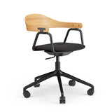 Otto Task Chair - 5 Legs w. Wheels - Oak & Fabric