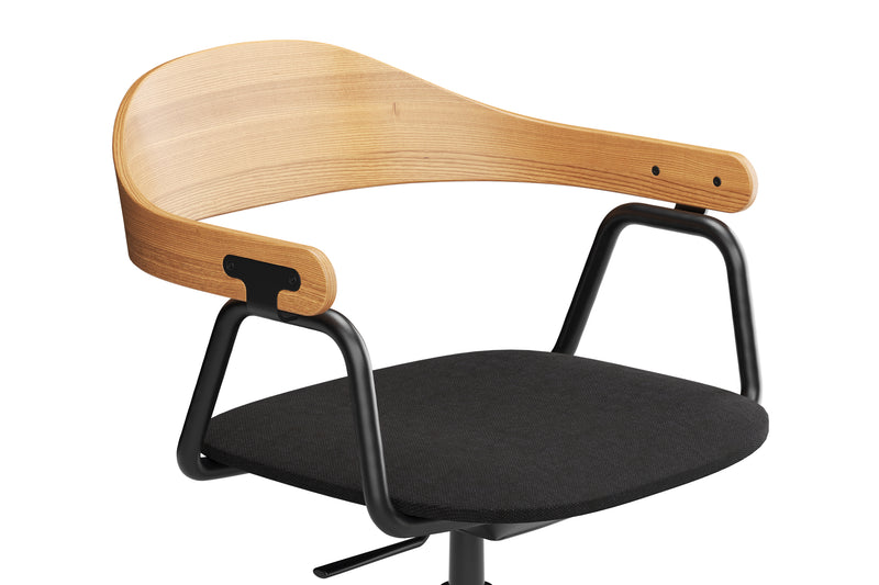 Otto Task Chair - 5 Legs w. Wheels - Oak & Fabric