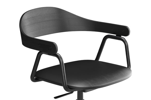 Otto Task Chair - 5 Legs w. Wheels - Black & Leather